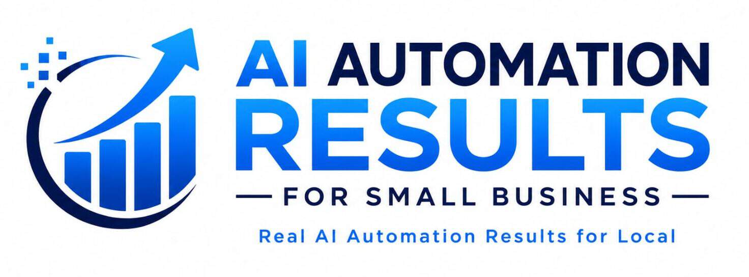 AI automation results graph with upward trend and small business focus.